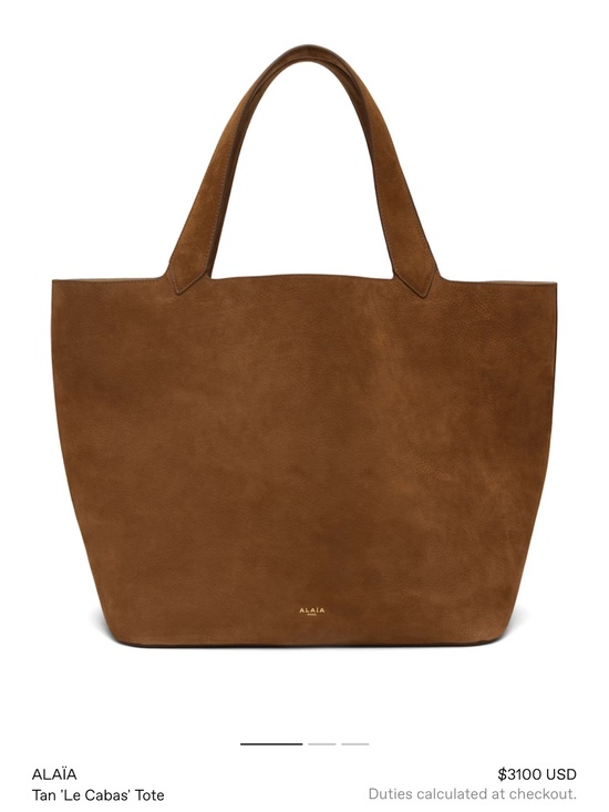 Alaia Handbags - Tan 'Le Cabas' Suede Tote